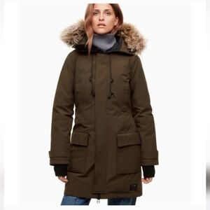 Aritzia TNA Olive Green Bancroft Parka